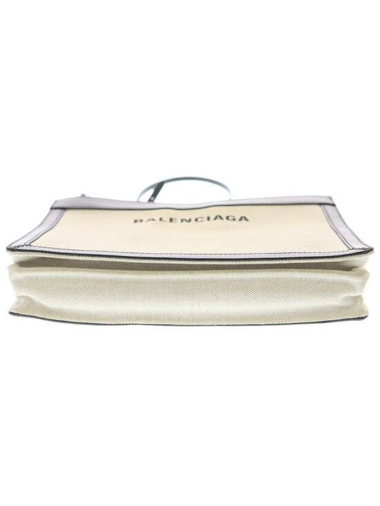 Balenciaga Pochette Canvas Leather Shoulder Bag Black White